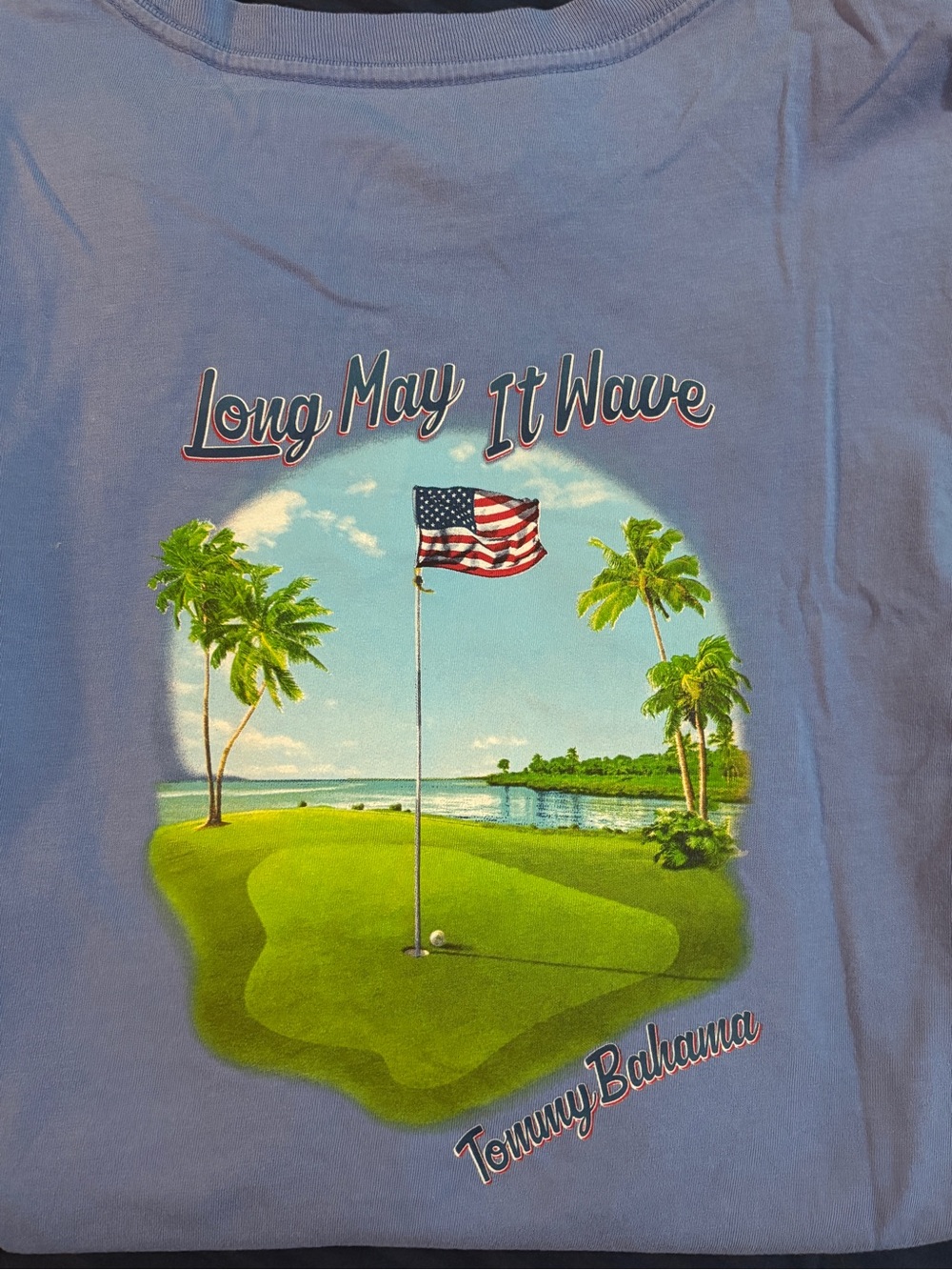 Tommy Bahama Blue "Long May It Wave" Holiday Graphic Tee XXXL